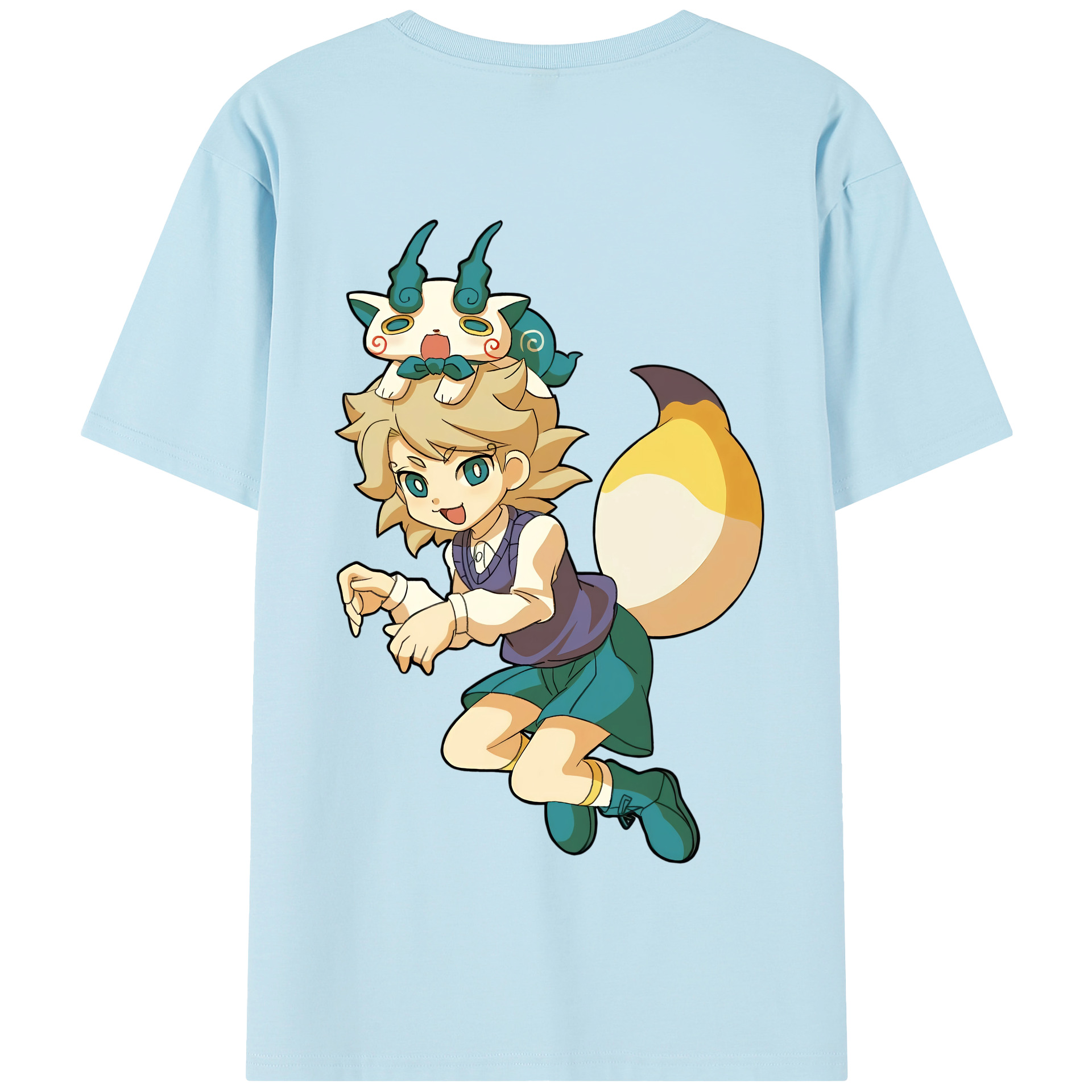 （画像用） 妖怪ウォッチ Yo-kai Watch 綿100％半袖Tシャツ（背面プリント）